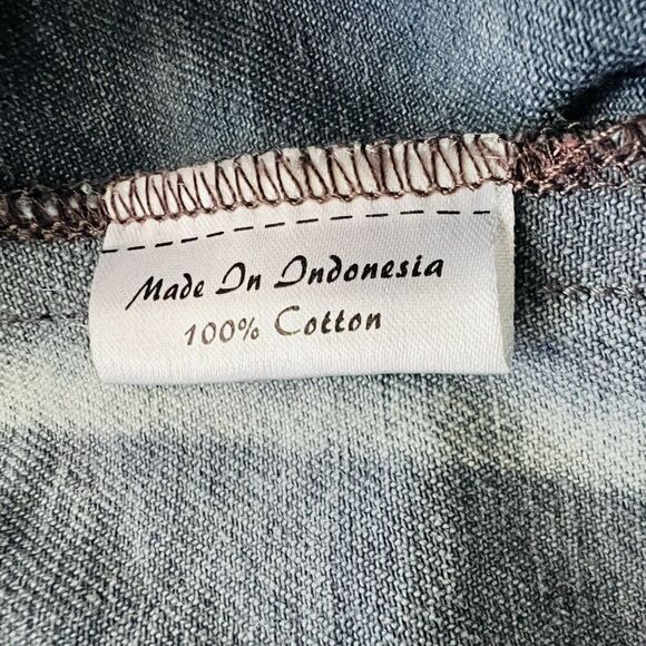 Chantik Handcrafted in Bali Blue Colorful Pastel Denim Cropped Boho Jacket Small - Picture 8 of 8